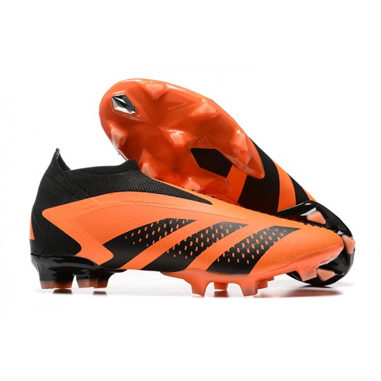 Adidas Predator Accuracy Boots FG Low-top Black Orange Men Soccer Cleats 