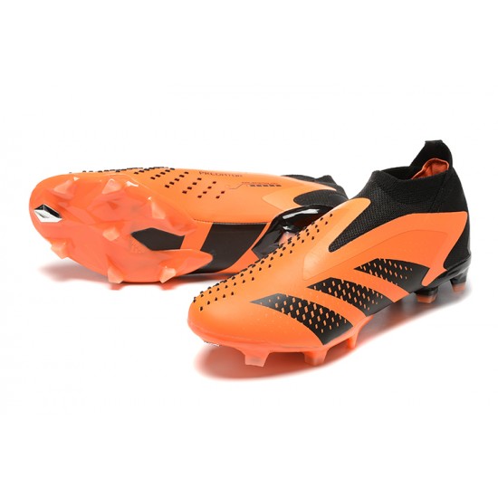 Adidas Predator Accuracy Boots FG Low-top Black Orange Men Soccer Cleats 