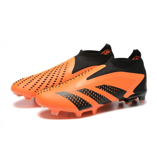 Adidas Predator Accuracy Boots FG Low-top Black Orange Men Soccer Cleats 