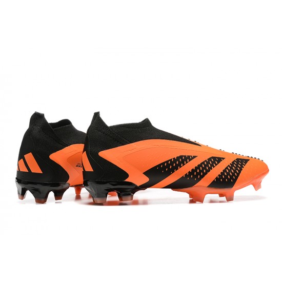 Adidas Predator Accuracy Boots FG Low-top Black Orange Men Soccer Cleats 