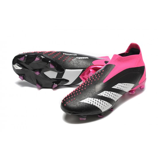 Adidas Predator Accuracy Boots FG Low-top Black Pink Men Soccer Cleats 