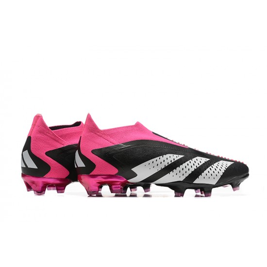 Adidas Predator Accuracy Boots FG Low-top Black Pink Men Soccer Cleats 