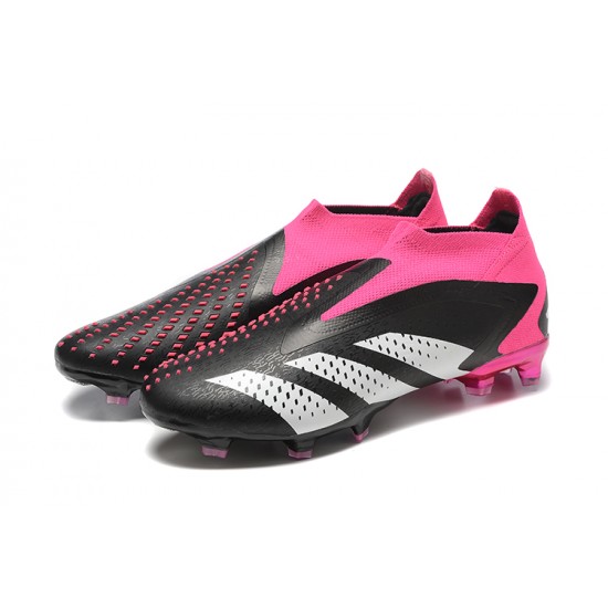 Adidas Predator Accuracy Boots FG Low-top Black Pink Men Soccer Cleats 