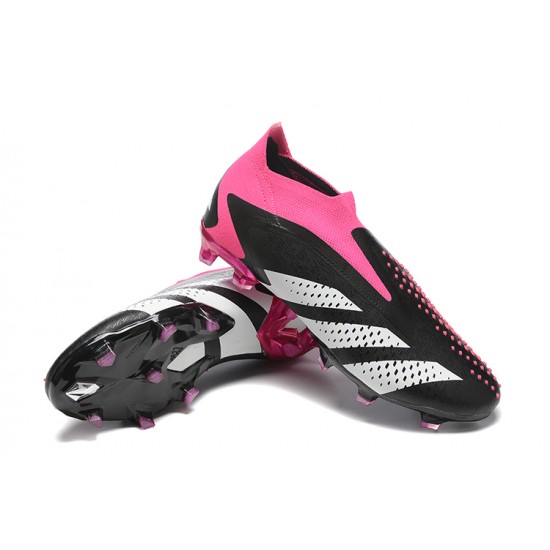 Adidas Predator Accuracy Boots FG Low-top Black Pink Men Soccer Cleats 