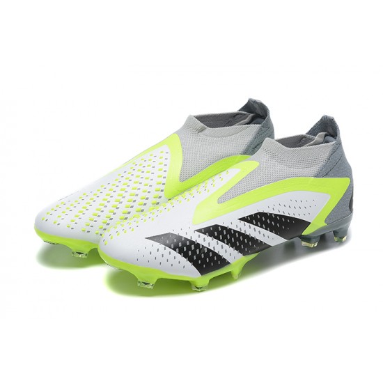 Adidas Predator Accuracy Boots FG Mid-top Grey Green Black Men Soccer Cleats 