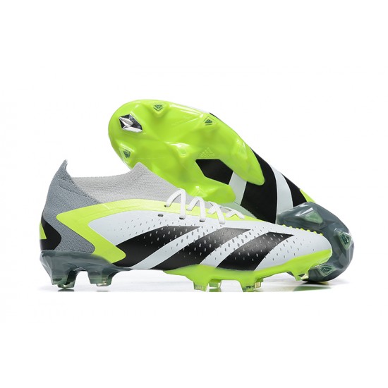 Adidas Predator Accuracy.1 Boots FG Low-top Grey Green Black Men Soccer Cleats 