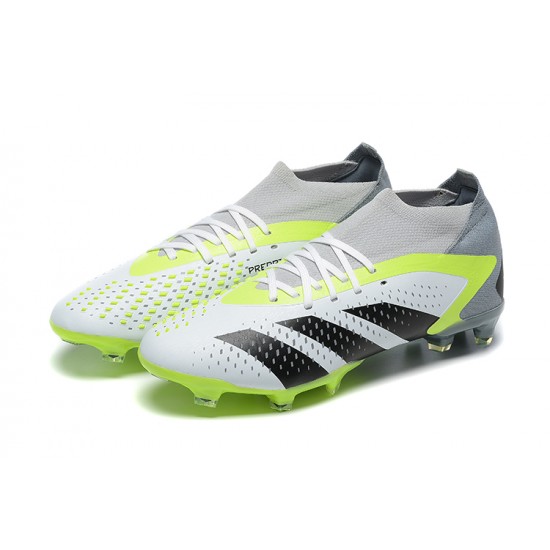 Adidas Predator Accuracy.1 Boots FG Low-top Grey Green Black Men Soccer Cleats 