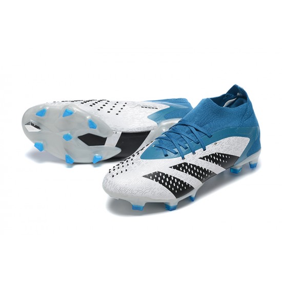 Adidas Predator Accuracy.1 Boots FG Mid-top Blue White Men Soccer Cleats 