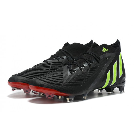 Adidas Predator Edge Geometric.1 FG Mid-top Black Red Men Soccer Cleats 