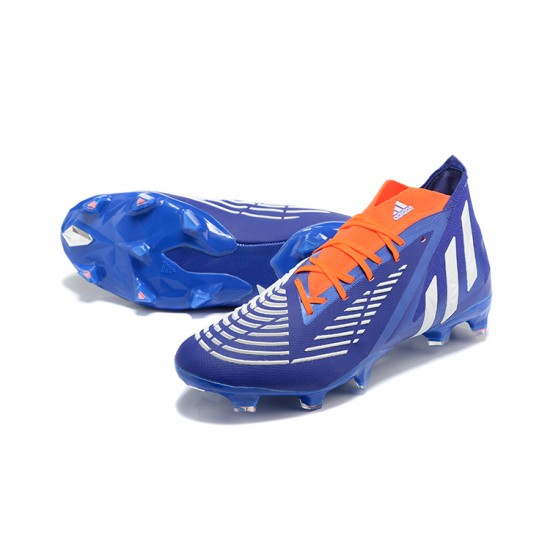 Adidas Predator Edge Geometric.1 FG Mid-top Blue Orange Men Soccer Cleats 