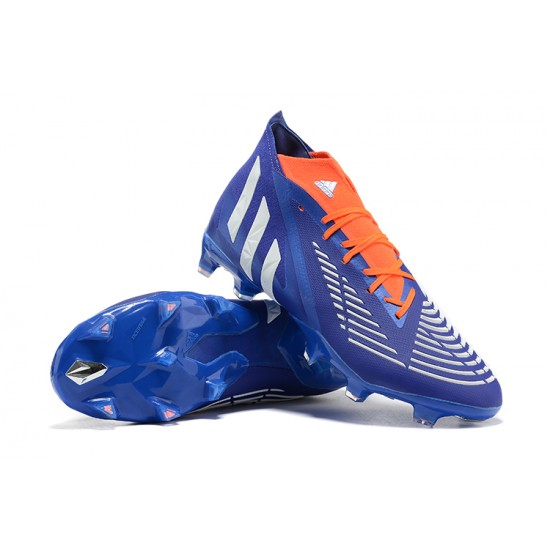 Adidas Predator Edge Geometric.1 FG Mid-top Blue Orange Men Soccer Cleats 