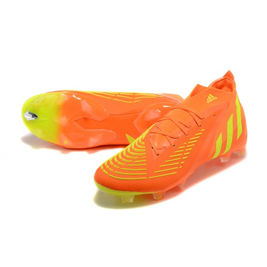 Adidas Predator Edge Geometric.1 FG Mid-top Orange Yellow Men Soccer Cleats 