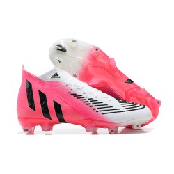 Adidas Predator Edge Geometric.1 FG Mid-top Pink White Black Men Soccer Cleats 