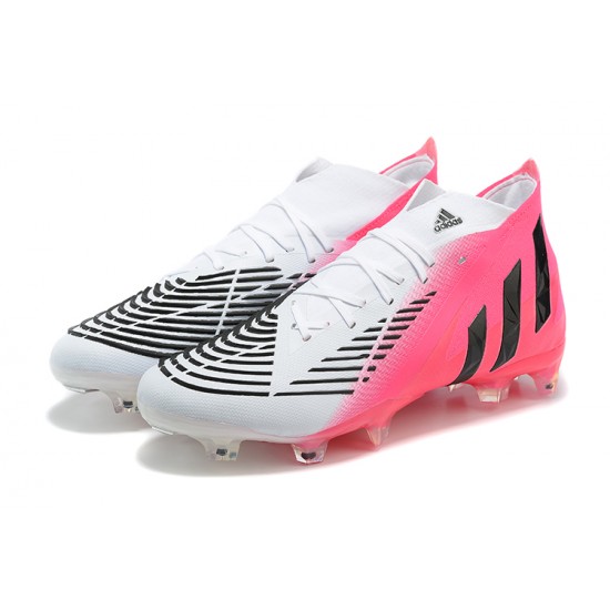 Adidas Predator Edge Geometric.1 FG Mid-top Pink White Black Men Soccer Cleats 