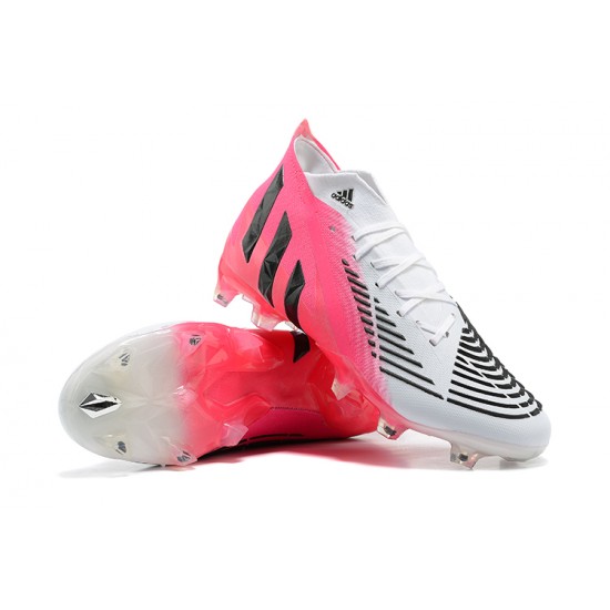 Adidas Predator Edge Geometric.1 FG Mid-top Pink White Black Men Soccer Cleats 