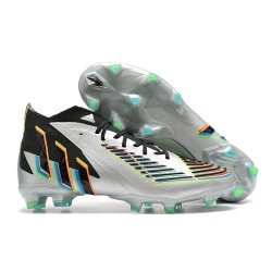 Adidas Predator Edge Geometric.1 FG Mid-top Sliver Black Men Soccer Cleats 