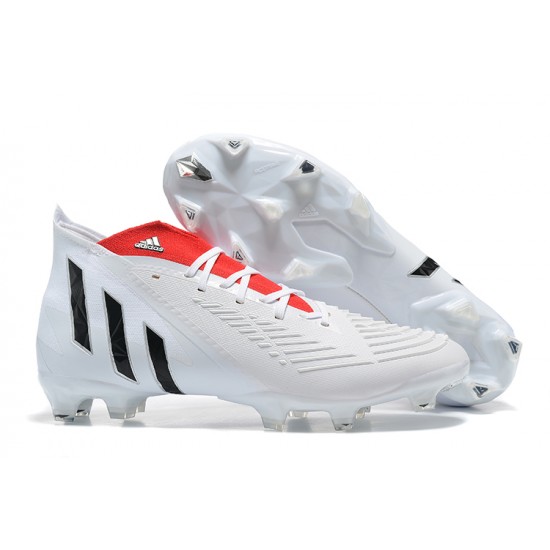 Adidas Predator Edge Geometric.1 FG Mid-top White Red Men Soccer Cleats 