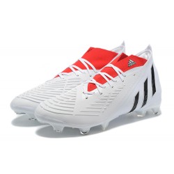 Adidas Predator Edge Geometric.1 FG Mid-top White Red Men Soccer Cleats 