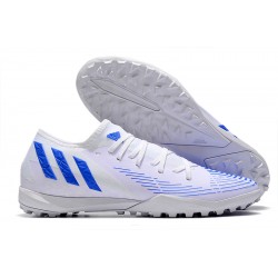 Adidas Predator Edge.3 Low TF Mid-top White Blue Men Soccer Cleats 