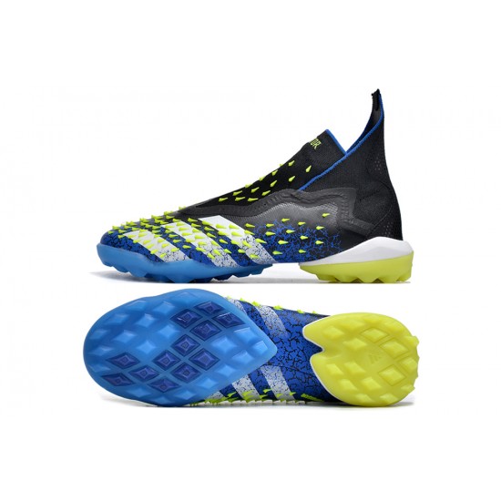 Adidas Predator Freak TF Black Blue Yellow Women And Men Soccer Cleats 