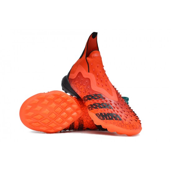 Adidas Predator Freak TF Black Orange Women And Men Soccer Cleats 