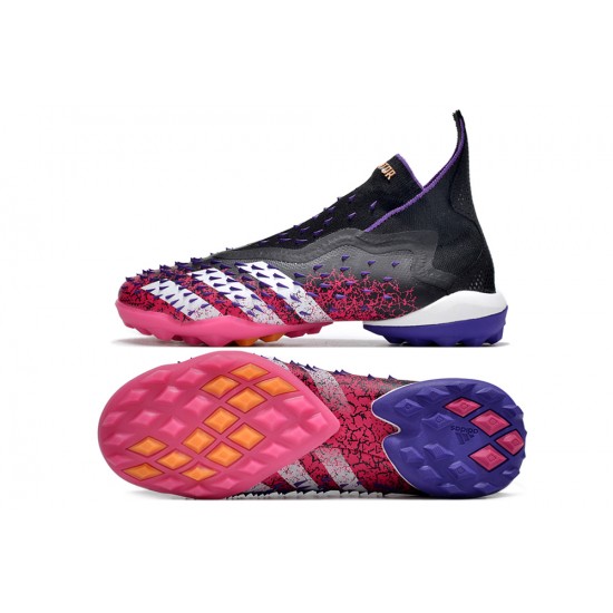 Adidas Predator Freak TF Black Purple Pink Women And Men Soccer Cleats 