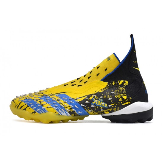 Adidas Predator Freak TF Black Yellow Blue Women And Men Soccer Cleats 