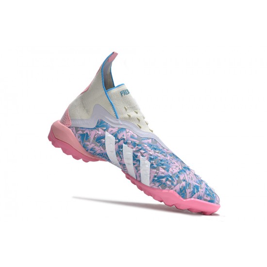 Adidas Predator Freak TF Pink Blue Women And Men Soccer Cleats 