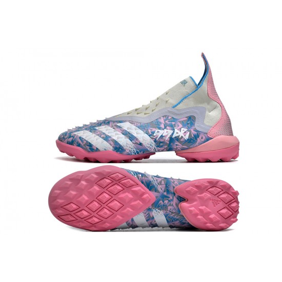 Adidas Predator Freak TF Pink Blue Women And Men Soccer Cleats 