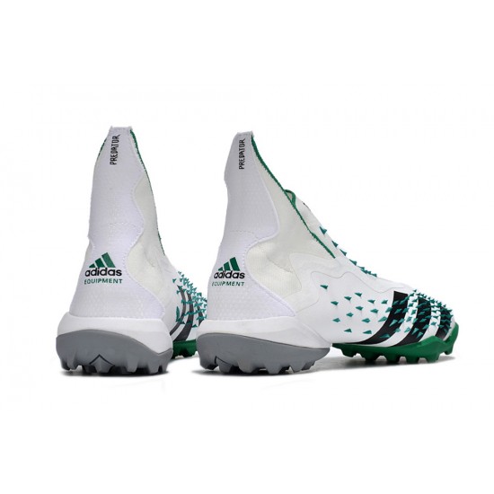 Adidas Predator Freak TF White Green Women And Men Soccer Cleats 