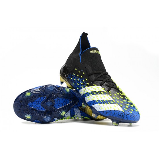 Adidas Predator Freak.1 FG Black Blue Yellow Women And Men Soccer Cleats 