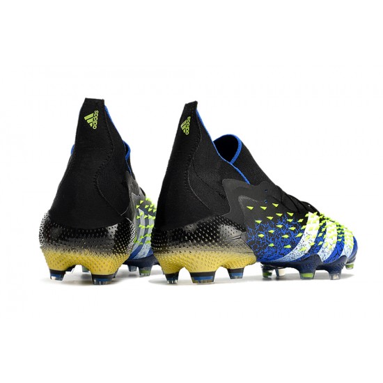 Adidas Predator Freak.1 FG Black Blue Yellow Women And Men Soccer Cleats 