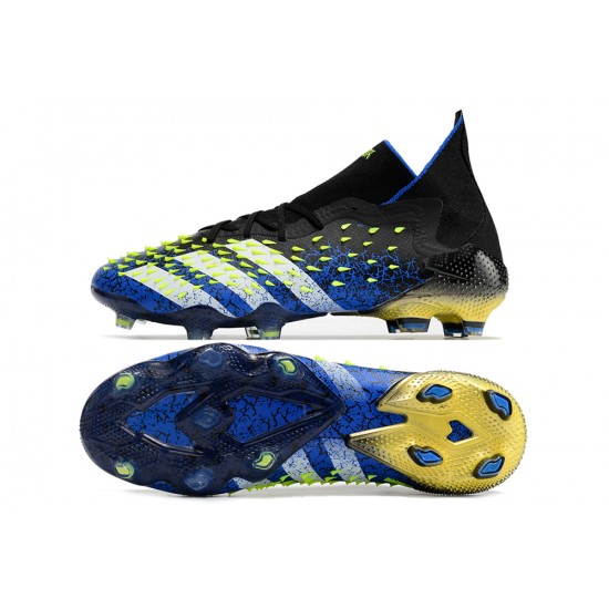 Adidas Predator Freak.1 FG Black Blue Yellow Women And Men Soccer Cleats 