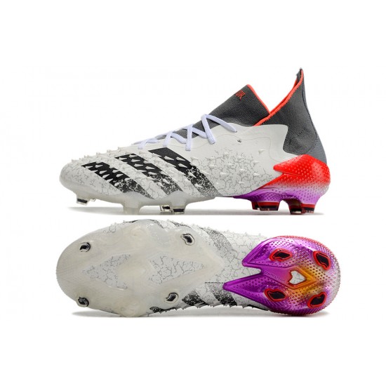 Adidas Predator Freak.1 FG Black White Purple Women And Men Soccer Cleats 