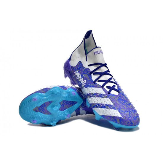 Adidas Predator Freak.1 FG Blue Purple White Women And Men Soccer Cleats 