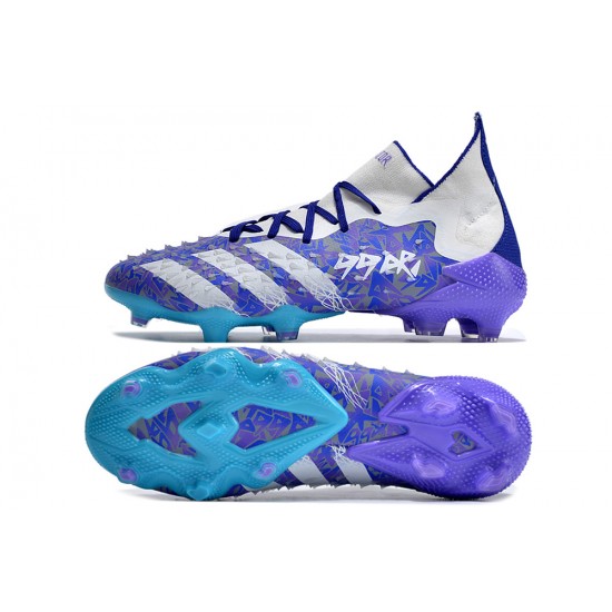 Adidas Predator Freak.1 FG Blue Purple White Women And Men Soccer Cleats 