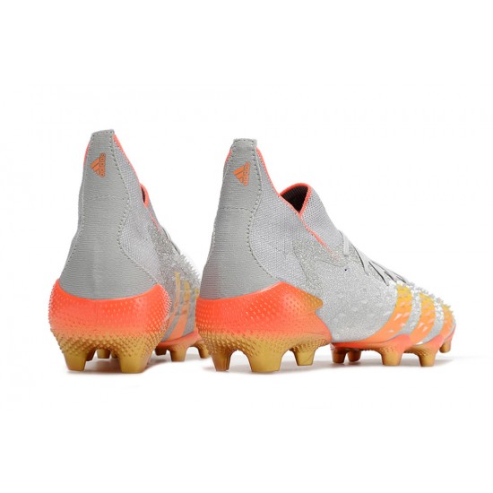 Adidas Predator Freak.1 FG Grey Orange Gold Women And Men Soccer Cleats 