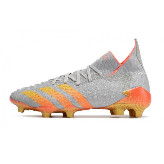 Adidas Predator Freak.1 FG Grey Orange Gold Women And Men Soccer Cleats 