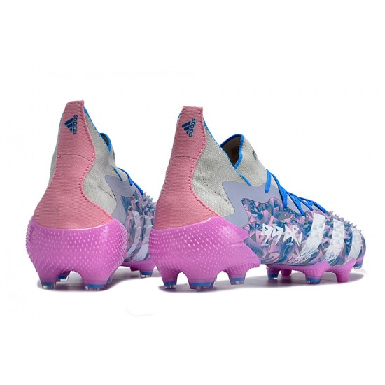 Adidas Predator Freak.1 FG Grey Purple Women And Men Soccer Cleats 