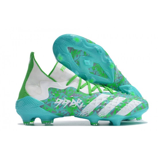 Adidas Predator Freak.1 FG White Turqoise Women And Men Soccer Cleats 