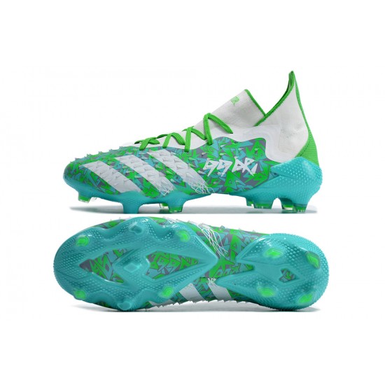 Adidas Predator Freak.1 FG White Turqoise Women And Men Soccer Cleats 