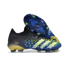 Adidas Predator Freak.1 Low FG Black Blue Yellow Women And Men Soccer Cleats 