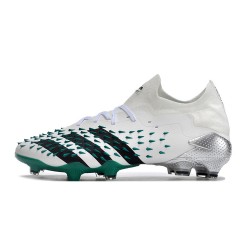 Adidas Predator Freak.1 Low FG White Green Sliver Women And Men Soccer Cleats 