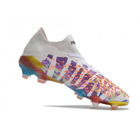 Adidas Predator Freak.1 Low FG White Multi Women And Men Soccer Cleats 