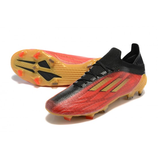 Adidas X Speedflow FG Low-top Black Gold Red Men Soccer Cleats 