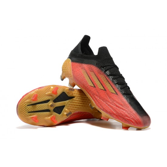 Adidas X Speedflow FG Low-top Black Gold Red Men Soccer Cleats 