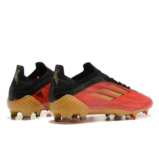 Adidas X Speedflow FG Low-top Black Gold Red Men Soccer Cleats 