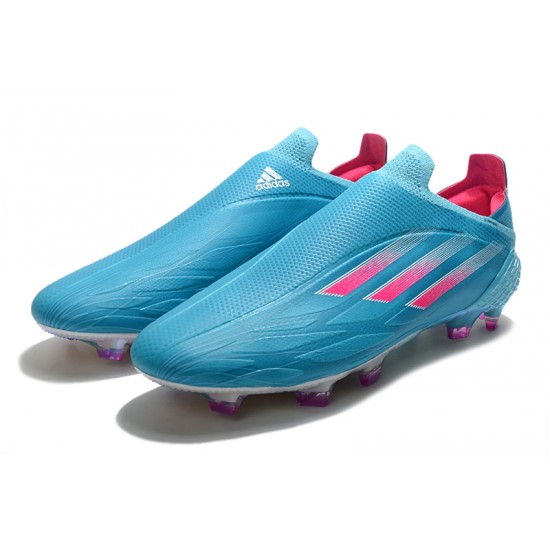 Adidas X Speedflow FG Low-top Blue Pink Sliver Men Soccer Cleats 