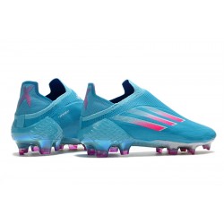 Adidas X Speedflow FG Low-top Blue Pink Sliver Men Soccer Cleats 