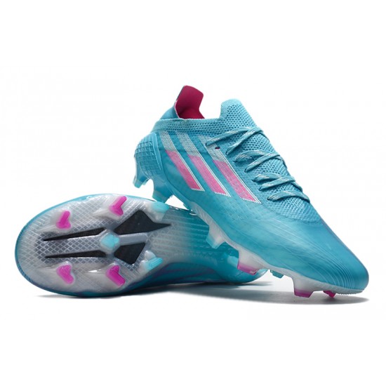 Adidas X Speedflow FG Low-top Blue Pink White Men Soccer Cleats 